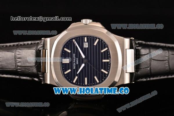 Patek Philippe Nautilus Asia Automatic Steel Case with Black Dial and White Sitck Markers - Click Image to Close